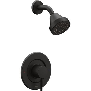Click here to see Moen T2192EPBL Moen Align Posi-Temp Single-Handle Shower Faucet, One-Function, 1.75 GPM, Lever Handle, Eco-Performance, M-PACT, Matte Black - T2192EPBL