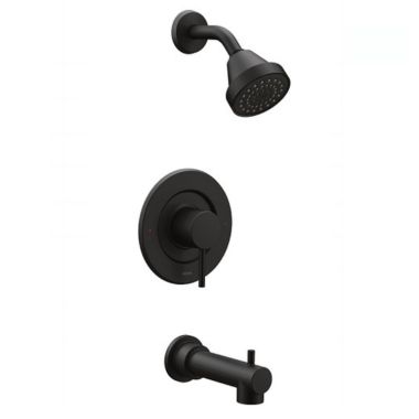 Click here to see Moen T2193EPBL Moen Align Posi-Temp Tub/Shower Faucet with Temperature Indicator, 1.75 GPM, 1-Function, Single Lever Handle, M-PACT, Matte Black - T2193EPBL