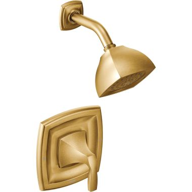 Click here to see Moen T2692BG Moen Voss Posi-Temp Single-Handle Shower Faucet, One-Function, 2.5 GPM, Lever Handle, M-PACT, Brushed Gold - T2692BG