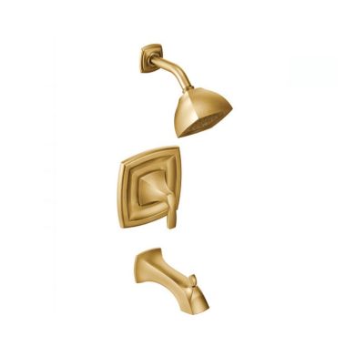 Click here to see Moen T2693EPBG Moen Voss Posi-Temp Tub/Shower Faucet, 1.75 GPM, 1-Function, Single Lever Handle, M-PACT, Eco-Performance, Brushed Gold - T2693EPBG