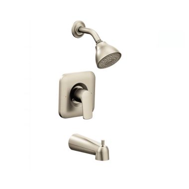 Click here to see Moen T2813BN Moen Rizon Posi-Temp Tub/Shower Faucet, 2.5 GPM, 1-Function, Single Lever Handle, M-PACT, Brushed Nickel - T2813BN