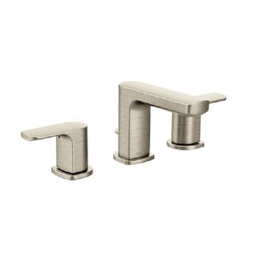 Click here to see Moen T6920BN Moen T6920BN Rizon Two-Handle Low Arc Widespread Bathroom Faucet, Brushed Nickel