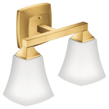 Click here to see Moen YB5162BG Moen Voss 2-Globe Bathroom Vanity Light, Brushed Gold - YB5162BG