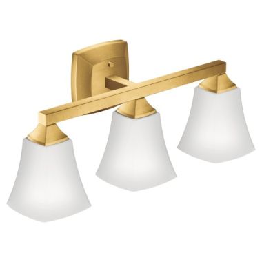 Click here to see Moen YB5163BG Moen Voss 3-Globe Bathroom Vanity Light, Brushed Gold - YB5163BG