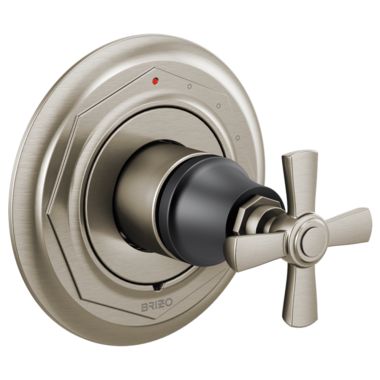 Click here to see Brizo T60P061-NKBL Brizo Rook Pressure Balance Single-Handle Valve Trim, Cross Handle, Luxe Nickel/Matte Black - T60P061-NKBL