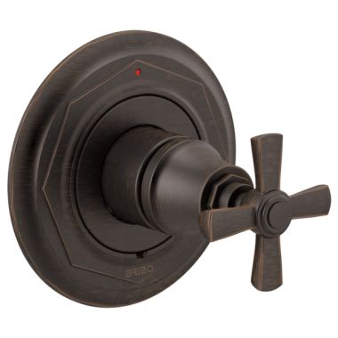 Click here to see Brizo T60P061-RB Brizo Rook Pressure Balance Single-Handle Valve Trim, Cross Handle, Venetian Bronze - T60P061-RB