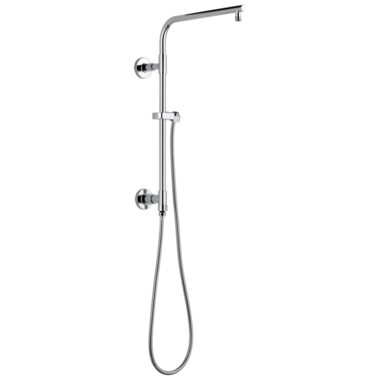 Click here to see Delta 58810 Delta Universal Showering 18in Round Shower Column Kit with Stretchable Hose for Shower Head and Hand Shower, Chrome - 58810