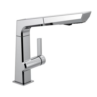 Click here to see Delta 4193-DST Delta Pivotal Single Handle Pull-Out Kitchen Faucet, Chrome - 4193-DST
