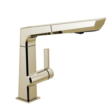 Click here to see Delta 4193-PN-DST Delta Pivotal Single Handle Pull-Out Kitchen Faucet, Polished Nickel - 4193-PN-DST