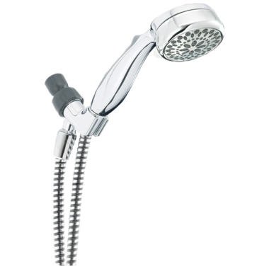 Click here to see Delta 75701C Delta Seven-Spray Setting Hand Shower with Stainless Steel Hose, 1.75 GPM, Touch-Clean Nozzles, Round, Non-Slip Handle, Chrome - 75701C