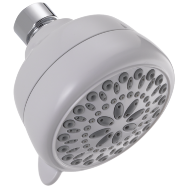 Click here to see Delta 75763CWH Delta 1.75 GPM 7-Setting Shower Head, Easy-Turn Spray Dial, 3-3/8in Spray Head, WaterSense Certified, Touch-Clean Spray Nozzle, White - 75763CWH