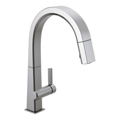 Click here to see Delta 9193-AR-DST Delta Pivotal Single-Handle Pull-Down Kitchen Faucet, Arctic Stainless - 9193-AR-DST