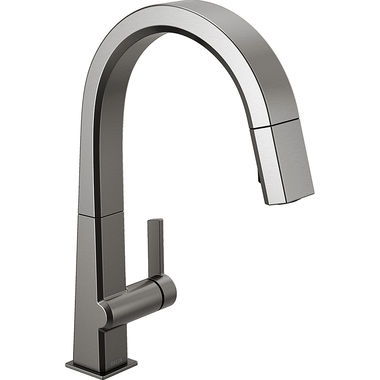 Click here to see Delta 9193-KS-DST Delta Pivotal Single-Handle Pull-Down Kitchen Faucet, Black Stainless - 9193-KS-DST