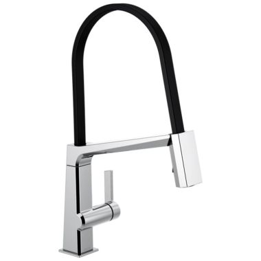 Click here to see Delta 9693-DST Delta Pivotal Single-Handle Exposed Hose Kitchen Faucet, Chrome - 9693-DST