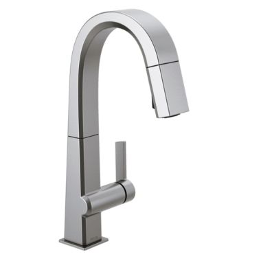 Click here to see Delta 9993-AR-DST Delta Pivotal Single Handle Pull-Down Bar/Prep Faucet, Arctic Stainless - 9993-AR-DST