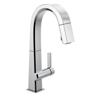 Click here to see Delta 9993-DST Delta Pivotal Single Handle Pull-Down Bar/Prep Faucet, Chrome - 9993-DST