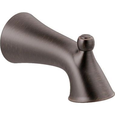 Click here to see Delta RP92932RB Delta Woodhurst 6-3/4in Pull-up Diverter Venetian Bronze Tub Spout with Tri-Universal Adapter, Wall-Mount Installation, Non-Metallic Construction - RP92932RB