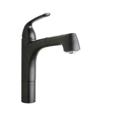 Click here to see Elkay LKGT1041RB Elkay Gourmet Single-Handle Pull-Out Kitchen Faucet w/ Hi and Mid-Rise Base Options, Oil Rubbed Bronze - LKGT1041RB
