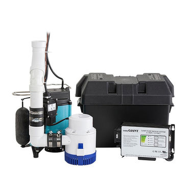 Click here to see Little Giant 506411 Little Giant Pre-Assembled Primary Sump Pump with 10 Amp Battery Backup System, 1/3 HP, 115 VAC, 53 GPM, Single-Phase - SPBS-10HF-6 (506411)