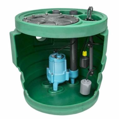Click here to see Little Giant 511675 Little Giant Pit Plus Jr Simplex System with Alarm, 1/2 HP, 2-inch Vent, 2-inch Discharge, 120 Volts, Cast Iron - 10JF2V2DA3 511675