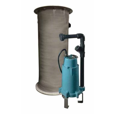 Click here to see Little Giant 520826 Little Giant Simplex Hard Piped Package, 24in x 72in Fiberglass Basin, 2HP, 1-1/4in Discharge - 520826 GP-SMPXFG-HP 