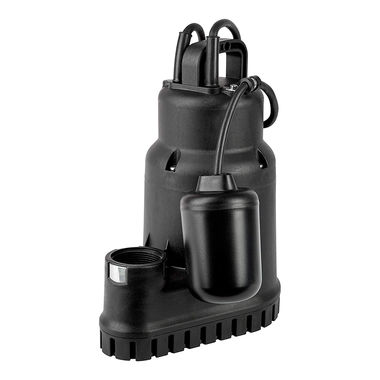 Click here to see Red Lion 14942727 Red Lion Automatic Submersible Sump Pump, 1/2 HP, 115V, Tethered Float Switch, Thermoplastic, 1-1/2