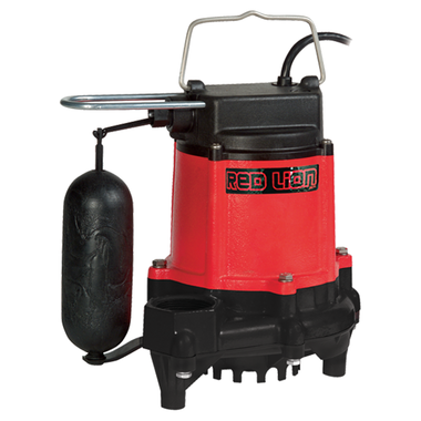 Click here to see Red Lion 14942653 Red Lion Submersible Sump/Effluent Pump with Snap-Action Float Switch, 1/2 HP, 115V, 6.5A, 10' Cord, Heavy-Duty Cast Iron - RL-50SC (14942653)