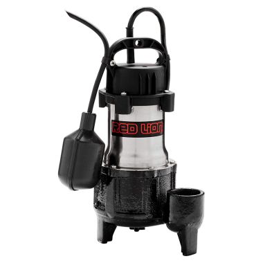 Click here to see Red Lion 14942781 Red Lion Premium Submersible Sump Pump with 10' Cord, 1/2 HP, 115V, 5 A, Tethered Float Switch, 1-1/2