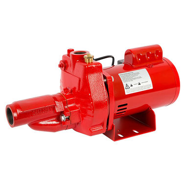 Click here to see Red Lion 602136 Red Lion Premium Cast Iron Convertible Jet Pump with Pressure Gauge, 1/2 HP, 115/230V, 14.2 GPM, 1
