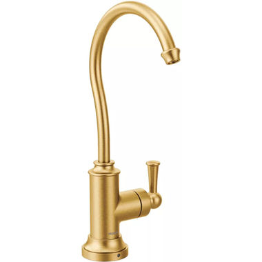 Click here to see Moen S5510BG Moen SIP Traditional One-Handle High Arc Beverage Faucet, Brushed Gold - S5510BG