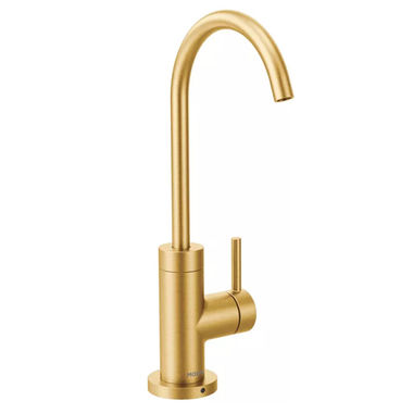 Click here to see Moen S5530BG Moen SIP Modern One-Handle High Arc Beverage Faucet, Brushed Gold - S5530BG