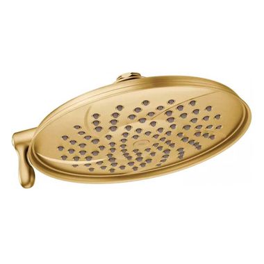 Click here to see Moen S1311EPBG Moen Isabel 9in Two-Function Rainshower Shower Head with Lever Control, Immersion Technology, LifeShine, Eco-Performance, 1.75 GPM, Brushed Gold - S1311EPBG