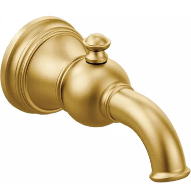 Click here to see Moen S12104BG Moen Weymouth Wall Mounted Brushed Gold Tub Spout with Pull-Up Diverter - S12104BG
