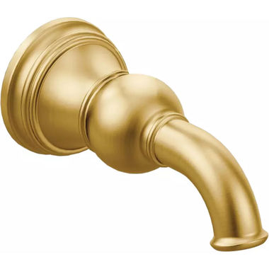 Click here to see Moen S12105BG Moen Weymouth Wall Mounted Brushed Gold Non-Diverter Tub Spout, 1/2-inch Connection Size, Slip Fit - S12105BG