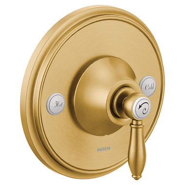 Click here to see Moen TS3210BG Moen Weymouth Posi-Temp Single-Handle Valve Trim, Lever Handle, Brushed Gold - TS3210BG