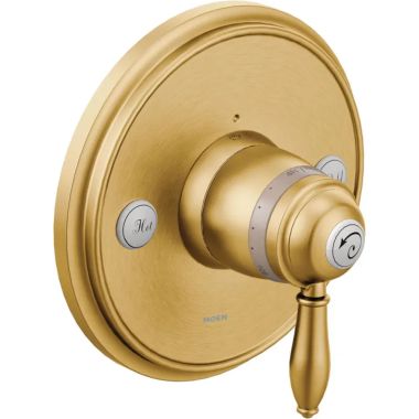 Click here to see Moen TS32110BG Moen Weymouth ExactTemp Single-Handle Valve Trim, Lever Handle, Brushed Gold - TS32110BG