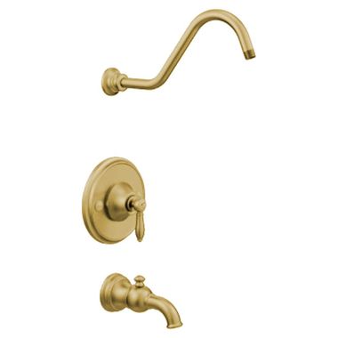 Click here to see Moen TS33103NHBG Moen Weymouth Moentrol Tub/Shower Faucet, Single Lever Handle, M-PACT, Less Showerhead, Brushed Gold - TS33103NHBG 