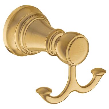 Click here to see Moen YB8403BG Moen Weymouth Double Robe Hook, Zinc Constructed, Brushed Gold - YB8403BG