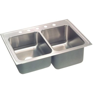 Click here to see Elkay STLR3322R5 Elkay STLR3322R5 Lustertone Stainless Steel Double Bowl Sink