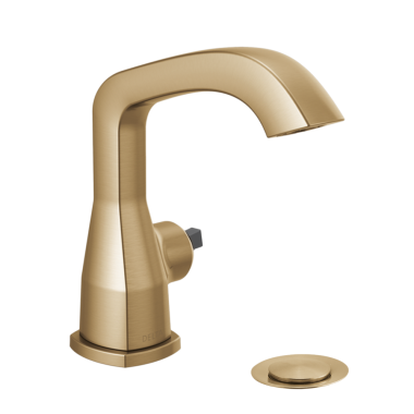 Click here to see Delta 576-CZMPU-LHP-DST Delta Stryke Champagne Bronze Lavatory Faucet with Escutcheon, Metal Pop-Up, 1.2 GPM, Less Handle, DIAMOND Seal - 576-CZMPU-LHP-DST