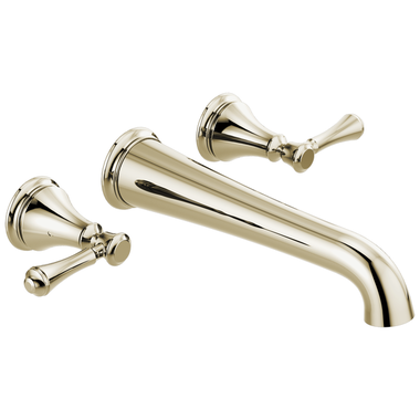 Click here to see Delta T5797-PNWL Delta Traditional Two-Handle Wall-Mount Tub Faucet Trim, Lever Handles, ADA-Compliant, Polished Nickel - T5797-PNWL