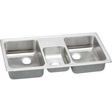 Click here to see Elkay PSMR43220 Elkay PSMR43220 Pacemaker Stainless Steel Triple Bowl Sink