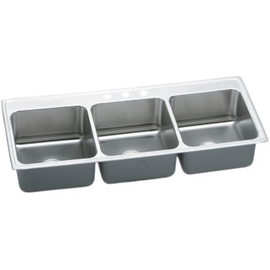 Click here to see Elkay LTR6322102 Elkay LTR6322102 Lustertone Triple Bowl Top Mount Stainless Steel Sink