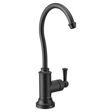 Click here to see Moen S5510BL Moen SIP Traditional One-Handle High Arc Beverage Faucet, Matte Black - S5510BL