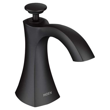 Click here to see Moen S3948BL Moen Transitional Soap Dispenser, 18oz Refillable, Matte Black - S3948BL 