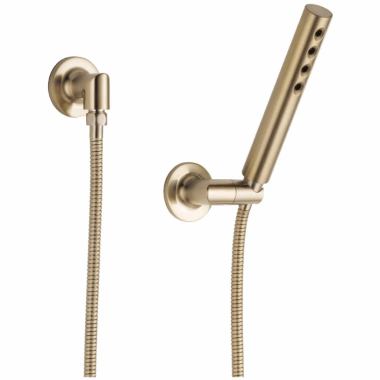 Click here to see Brizo 88875-GL Brizo Odin Single-Function Wall-Mount Hand Shower with H2Okinetic, Stretchable Hose 1.75 GPM, Brilliance Luxe Gold - 88875-GL