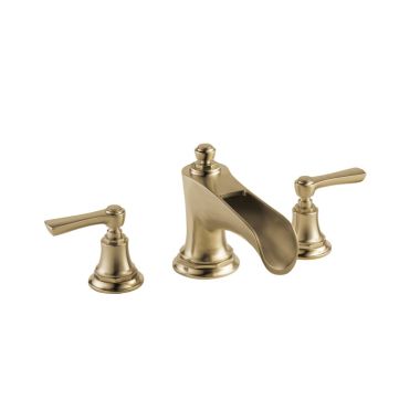 Click here to see Brizo T67361-GLLHP Brizo Rook Two-Handle Deck-Mount Roman Tub Faucet Trim with Channel Spout, 3-Hole, Less Handles, Brilliance Luxe Gold - T67361-GLLHP