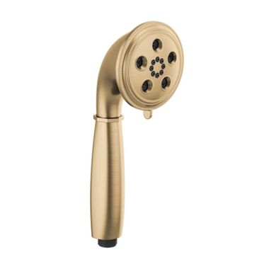 Click here to see Brizo RP81079GL Brizo Rook 3in H2Okinetic Multi-Function Hand Shower with Dual-Check Valve, 1.75 GPM, Classic, Round, WaterSense, Brilliance Luxe Gold - RP81079GL