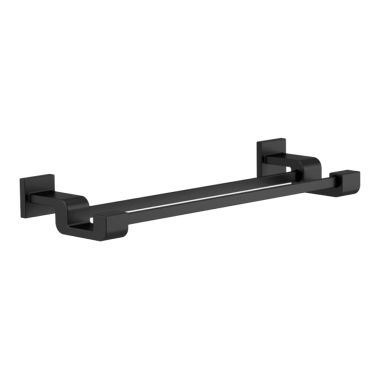Click here to see Delta 77525-BL Delta Ara 24in Square Matte Black Double Towel Bar - 77525-BL
