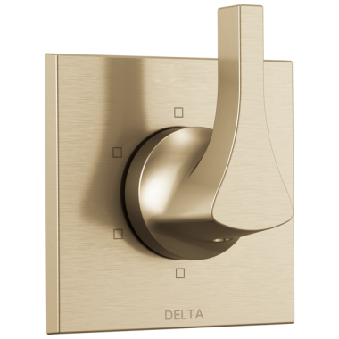 Click here to see Delta T11974-CZ Delta Zura 6-Function Diverter Valve Trim, Lever Handle, 3-Port, Champagne Bronze - T11974-CZ